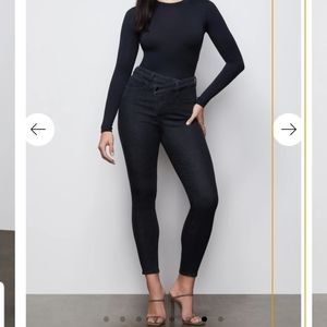 Good American Good Waist Crossover Skinny Jeans